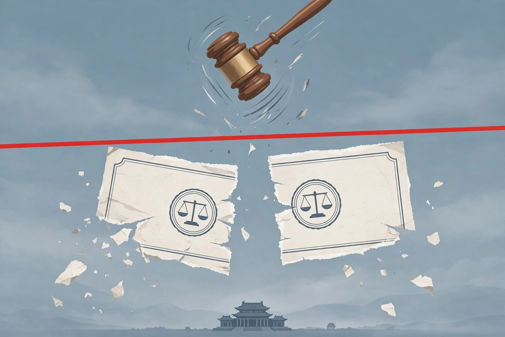 失效专利被撕裂,法槌高悬,红色法律红线警示:滥用诉权要赔偿